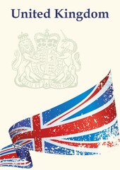 Flag of the United Kingdom, United Kingdom of Great Britain and Northern Ireland. Bright, colorful vector illustration