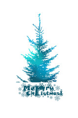 Watercolor Christmas tree. Merry Christmas. Vector illustration