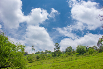 Colombian landscapes. Green mountains in Colombia, Latin America