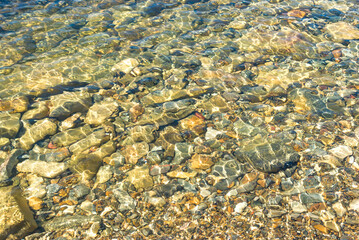 Stones underwater by the sea