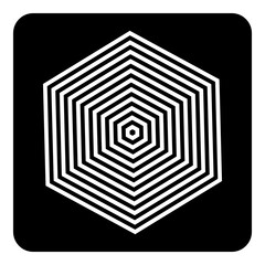 Abstract geometric icon in hexagon shape. Design element.