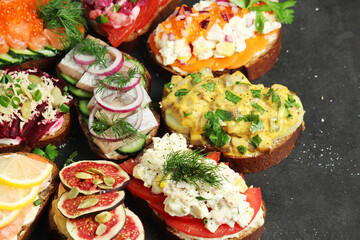 Smorrebrod is a traditional Scandinavian open-faced sandwich	