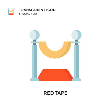 Red Tape Vector Icon. Flat Style Illustration. EPS 10 Vector.