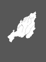 India states - map of Nagaland. Hand made. Rivers and lakes are shown. Please look at my other images of cartographic series - they are all very detailed and carefully drawn by hand WITH RIVERS AND LA