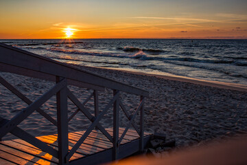 Morze bałtyckie Zachód słońca Sunset Sundown Plaża 