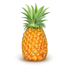 Ripe pineapple isolated on white. Vector illustration.