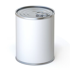 Food metal tin with white label 3D