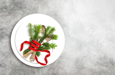 Christmas decoration pine tree branches