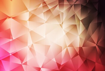 Light Red, Yellow vector shining triangular layout.