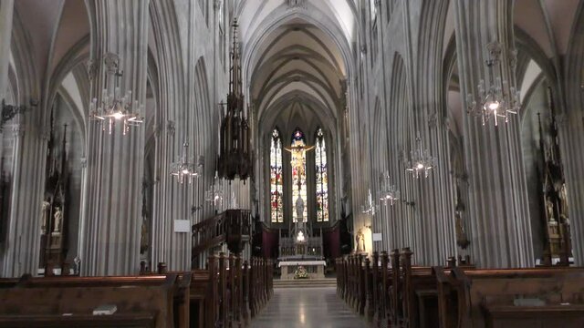 impressive cathedral interior in the local Benedictine abbey in Admont
