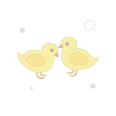 Chick vector flat illustration on white background