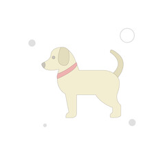 dog vector flat illustration on white background