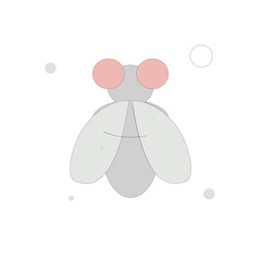 fly vector flat illustration on white background