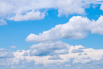 Blue sky with white clouds on a clear sunny day.