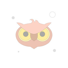 owl vector flat illustration on white background