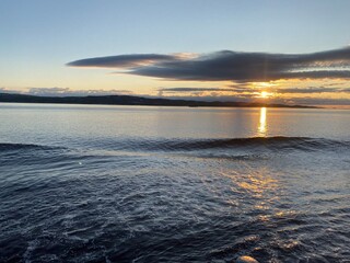 sunset over the river