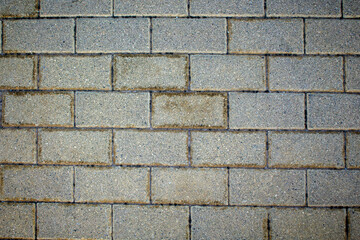 Brick Stone Pavement . selective focus