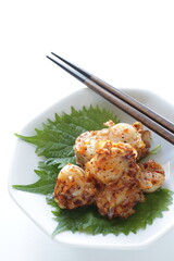 Korean food, homemade chili pepper and scallop for gourmet 