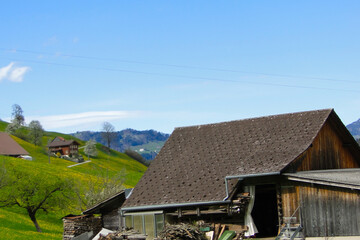 Fototapeta na wymiar village houses in the mountains