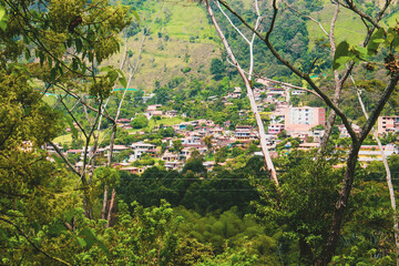 Fototapeta premium Colombian landscapes. Green mountains in Colombia, Latin America