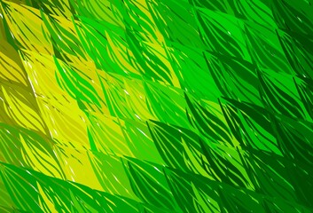 Light Green, Yellow vector pattern with bent lines.