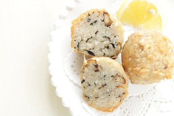 Homemade deep fried rice ball for fusion food