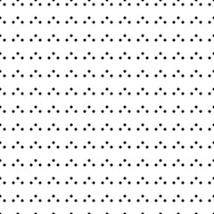 Black round spots texture. Circles embroidery background. Polka dot motif. Seamless surface pattern design with circular ornament. Digital paper for textile print, web designing. Vector illustration.