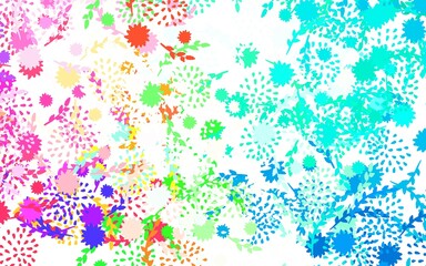 Light Green, Red vector abstract design with flowers