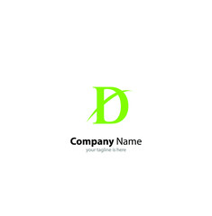 The simple elegant logo of letter D with white background