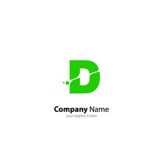 The simple elegant logo of letter D with white background