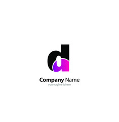 The simple elegant logo of letter D with white background