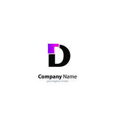 The simple elegant logo of letter D with white background