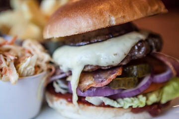 burger and a beer