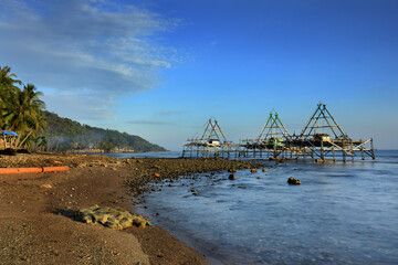 Blue sky at the Sebalang Beach, Lampung Sumatera Indonesia