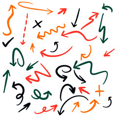 colorful hand drawn arrows.