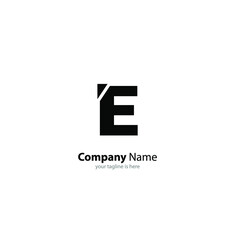 the simple modern logo of letter e with white background