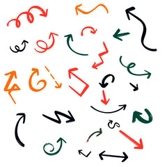 colorful hand drawn arrows.
