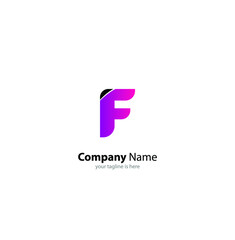the simple elegant logo of letter f with white background