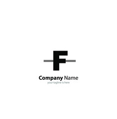 Fototapeta premium the simple elegant logo of letter f with white background