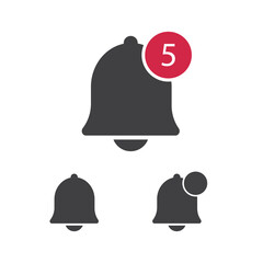 Vector Bell Icon With Notification