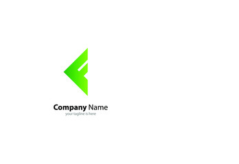 the simple elegant logo of letter f with white background