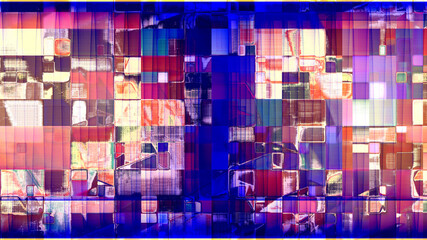 rendu d'un travail numérique sur le rythme et les couleurs, composition géométrique abstraite, musique des couleurs