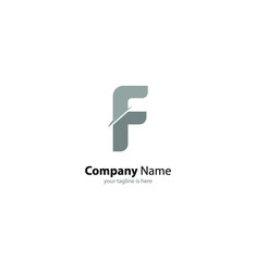 the simple elegant logo of letter f with white background