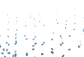 Light BLUE vector background with financial symbols.