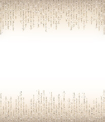 Holiday background with gold glitter confetti border.