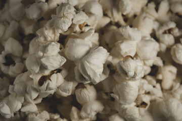 macro close up of pop corns, selective focus