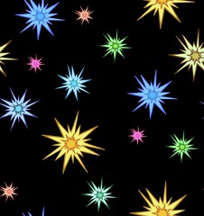 Fototapeta na wymiar Colorful stars seamless pattern illustration