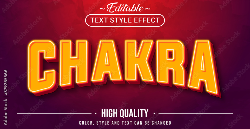 Poster Editable text style effect - Chakra theme style.