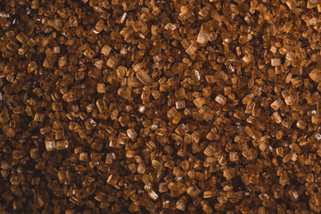 macro close up of brown sugar, selective focus