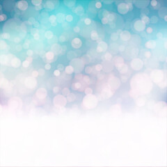 Christmas background with falling snowflakes on blue sky. Vector